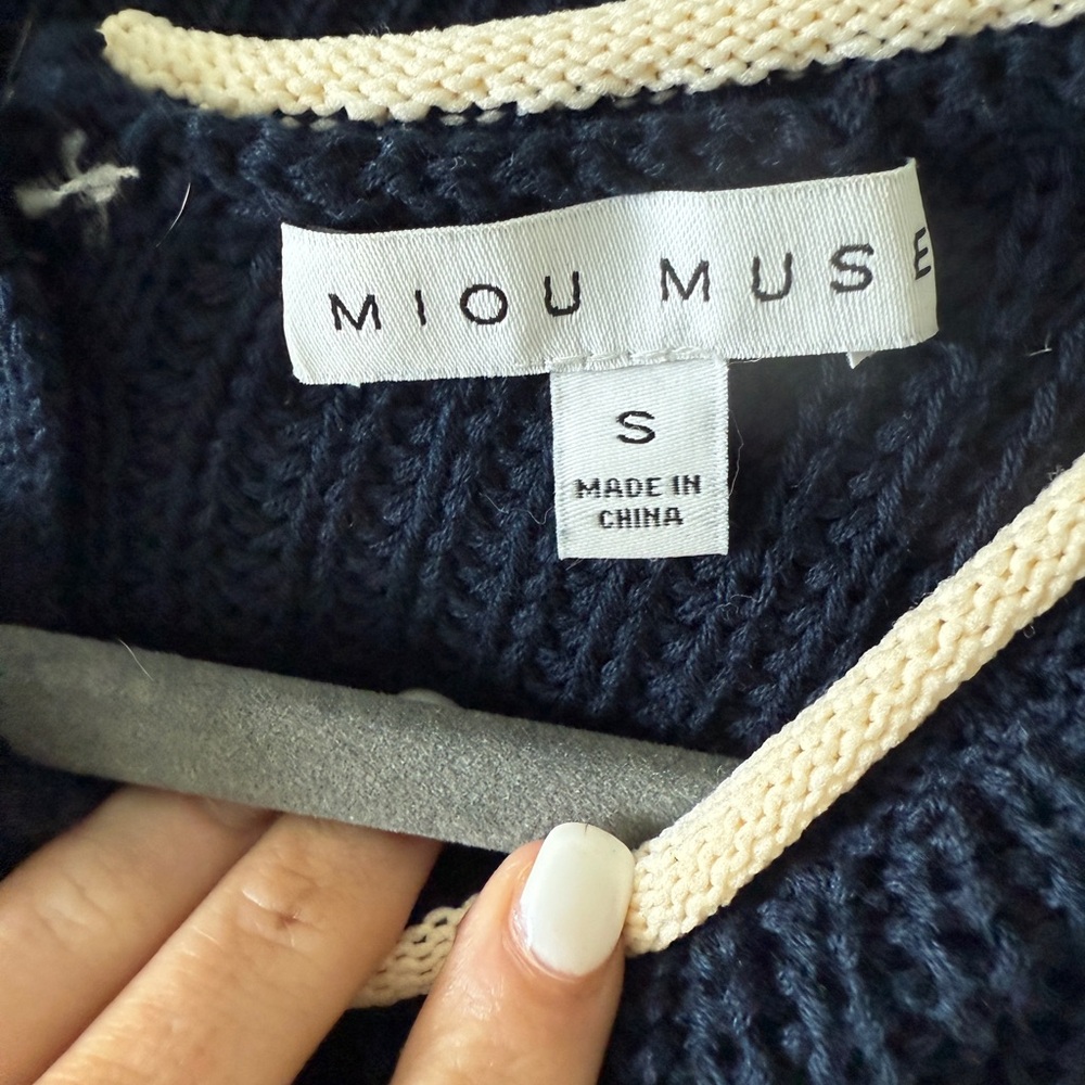 Miou Muse - Navy Knit Sleeveless Top and Shorts Set - Picture 3 of 3